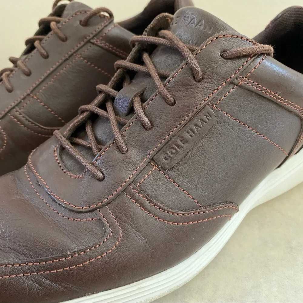 Cole Haan Men's Grand Tour Sport Oxford Sneakers Leather Size‎ 8M Chestnut